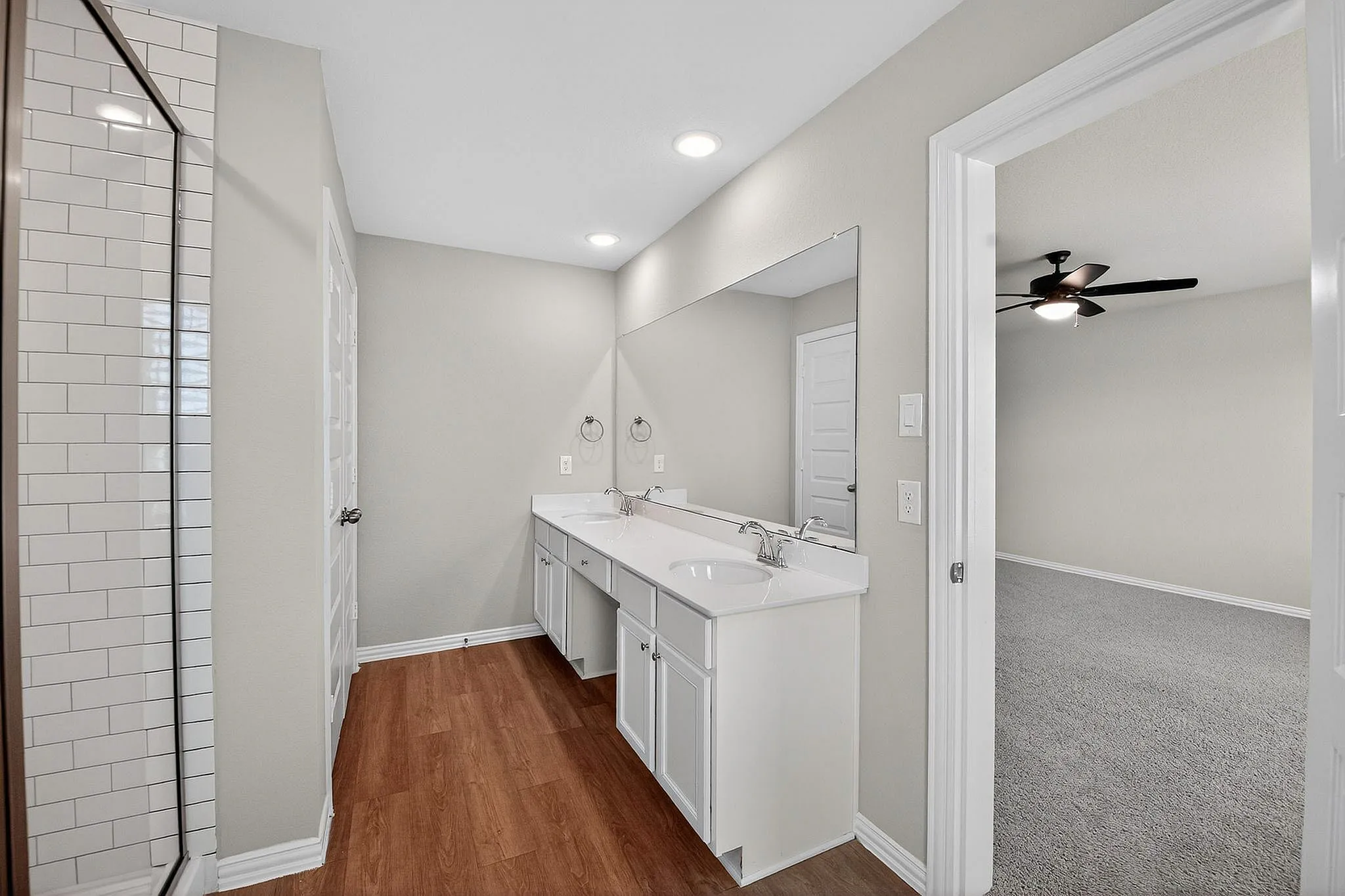 large bathroom with double sinks