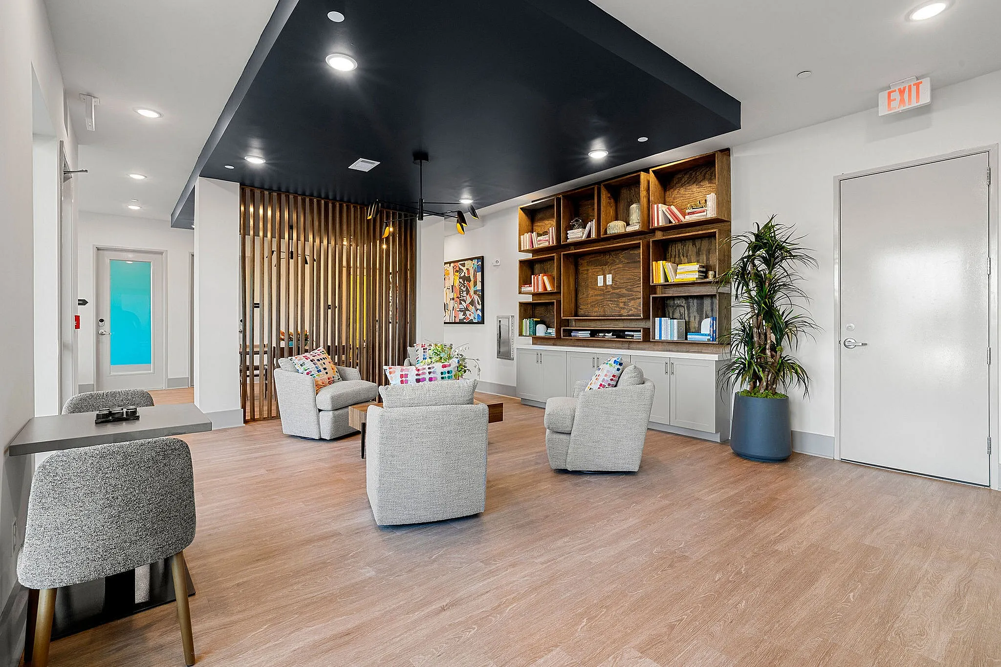 Resident clubhouse with seating areas