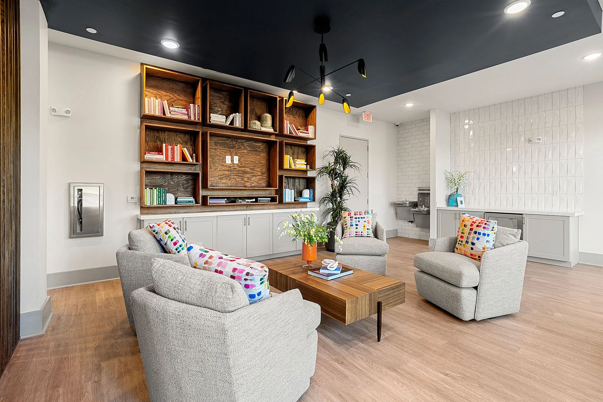 resident clubhouse with seating area
