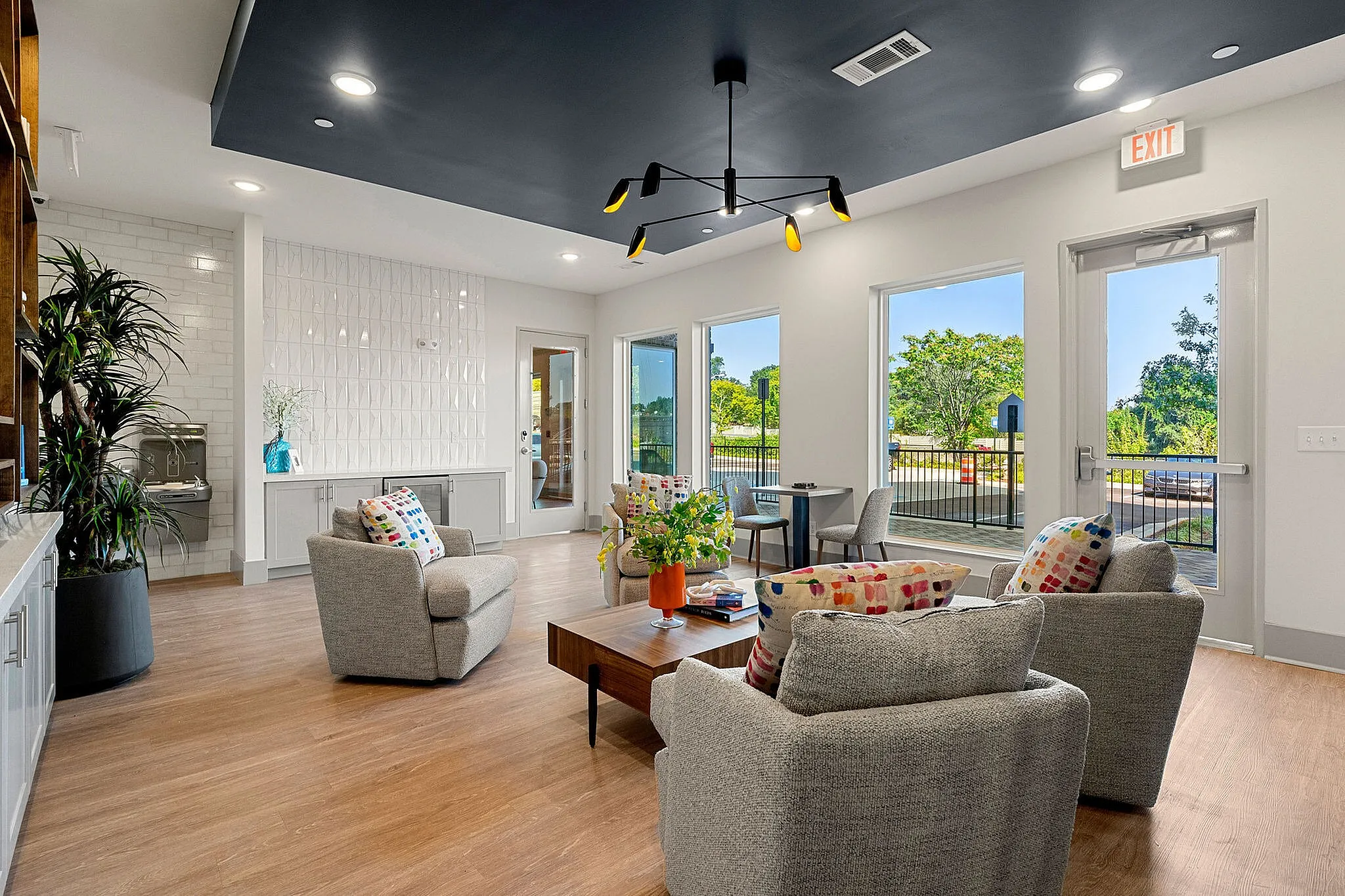 resident clubhouse with seating area
