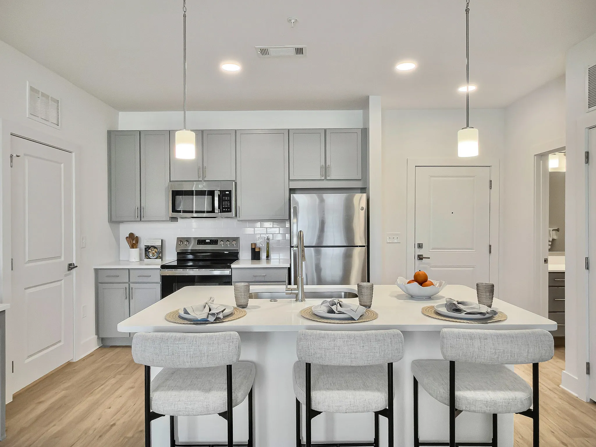 modeled kitchen with upgraded appliances