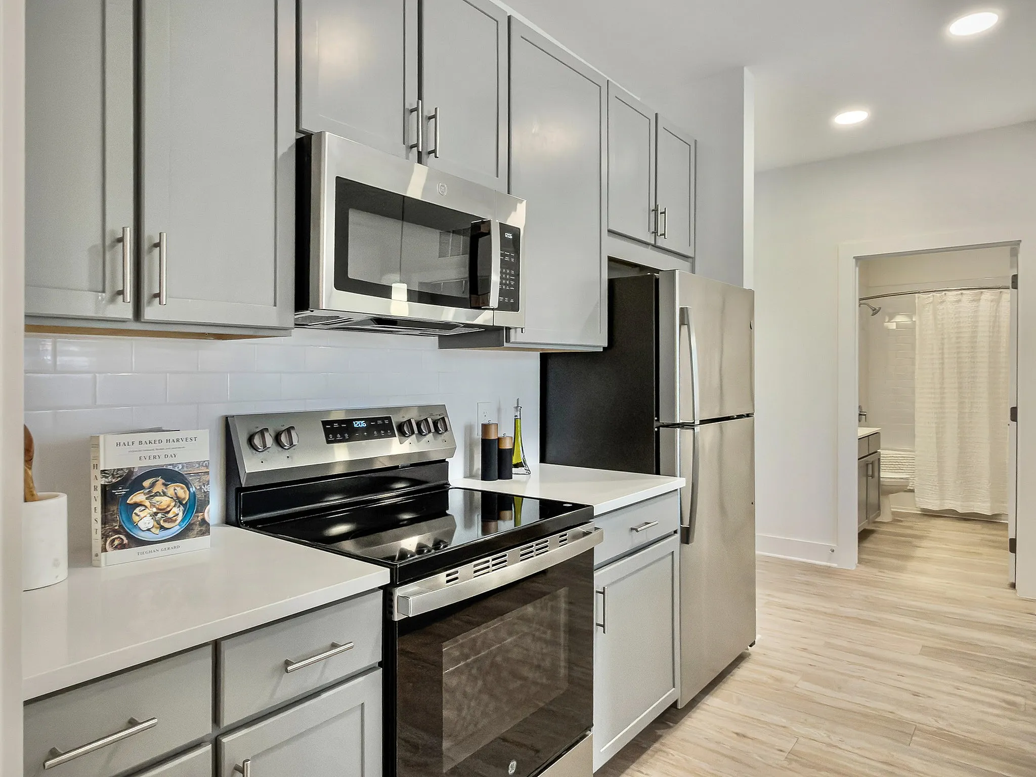 modern kitchen with upgraded appliances