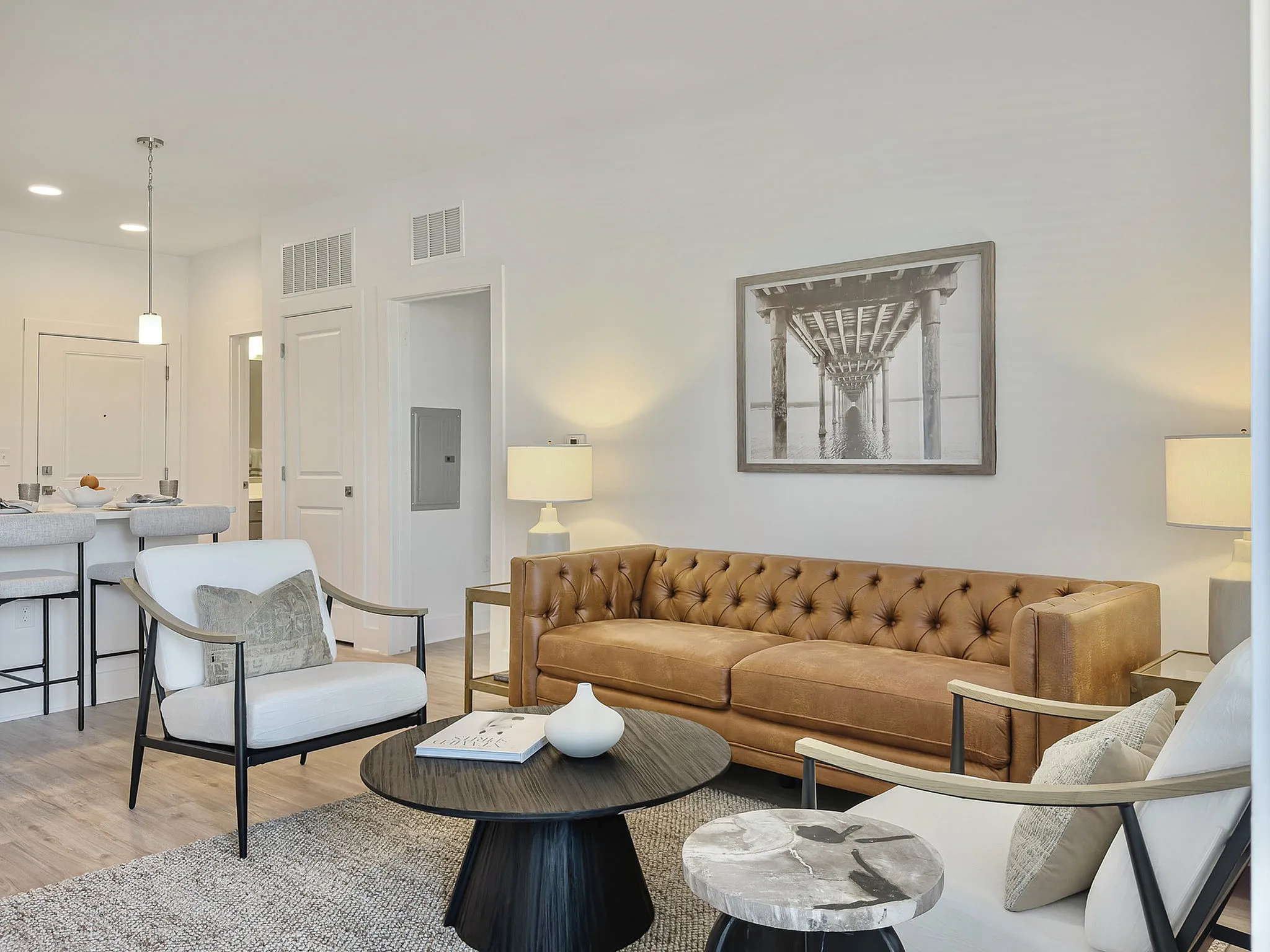 living room with couch and coffee table