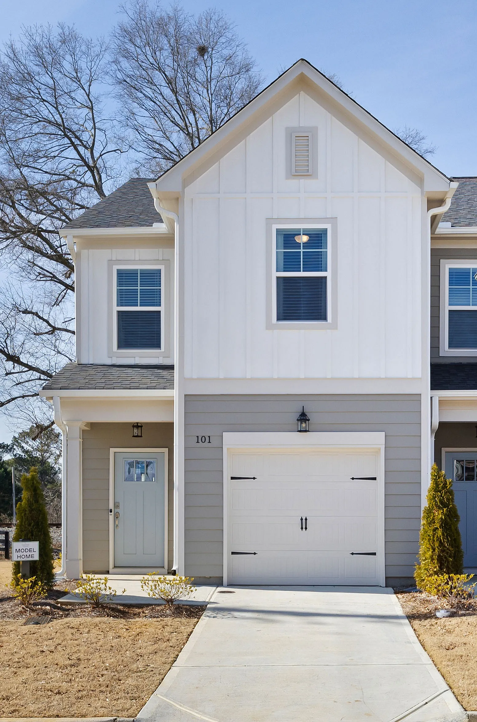 modern exterior townhome