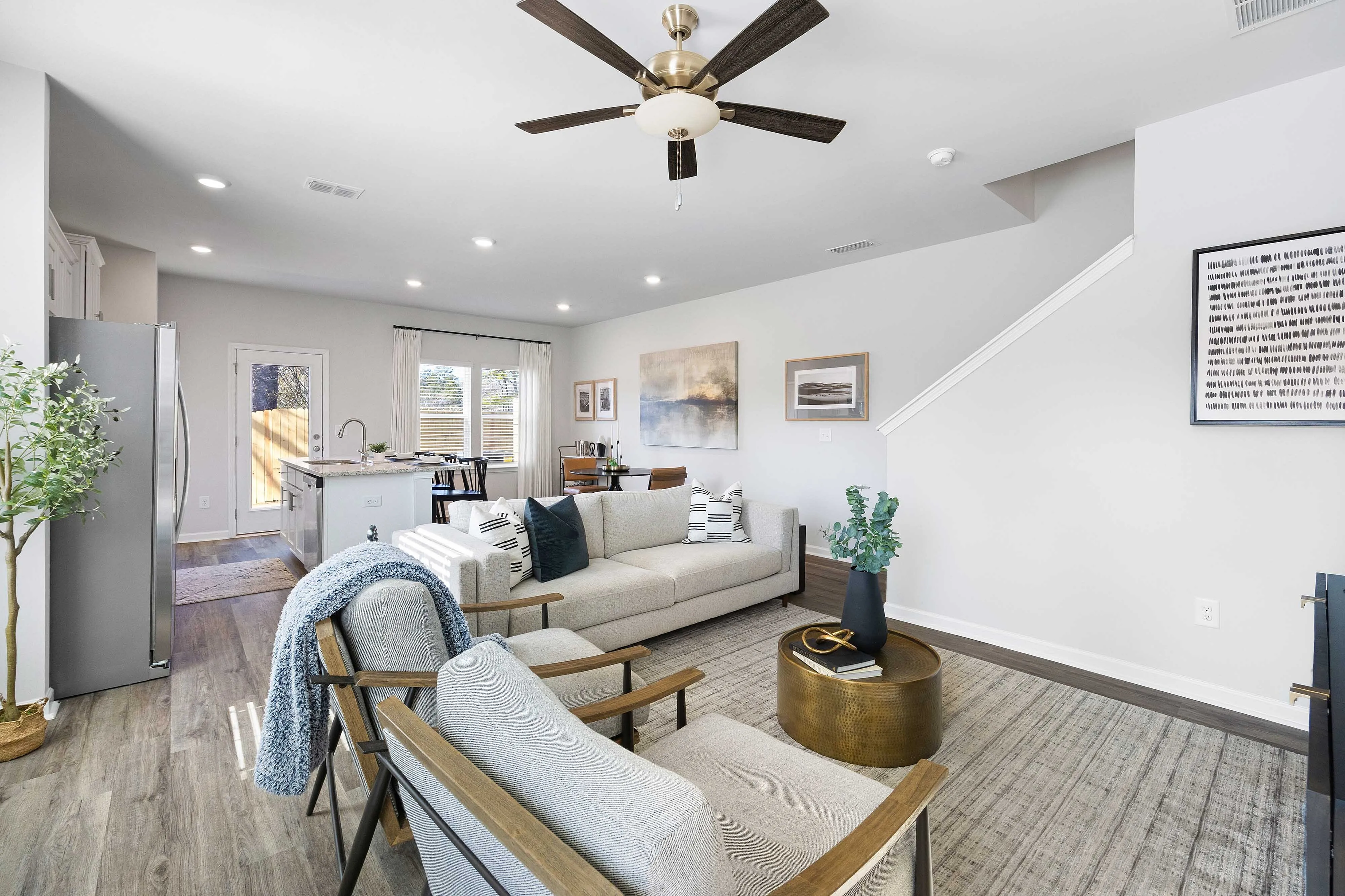 open concept living area and kitchen