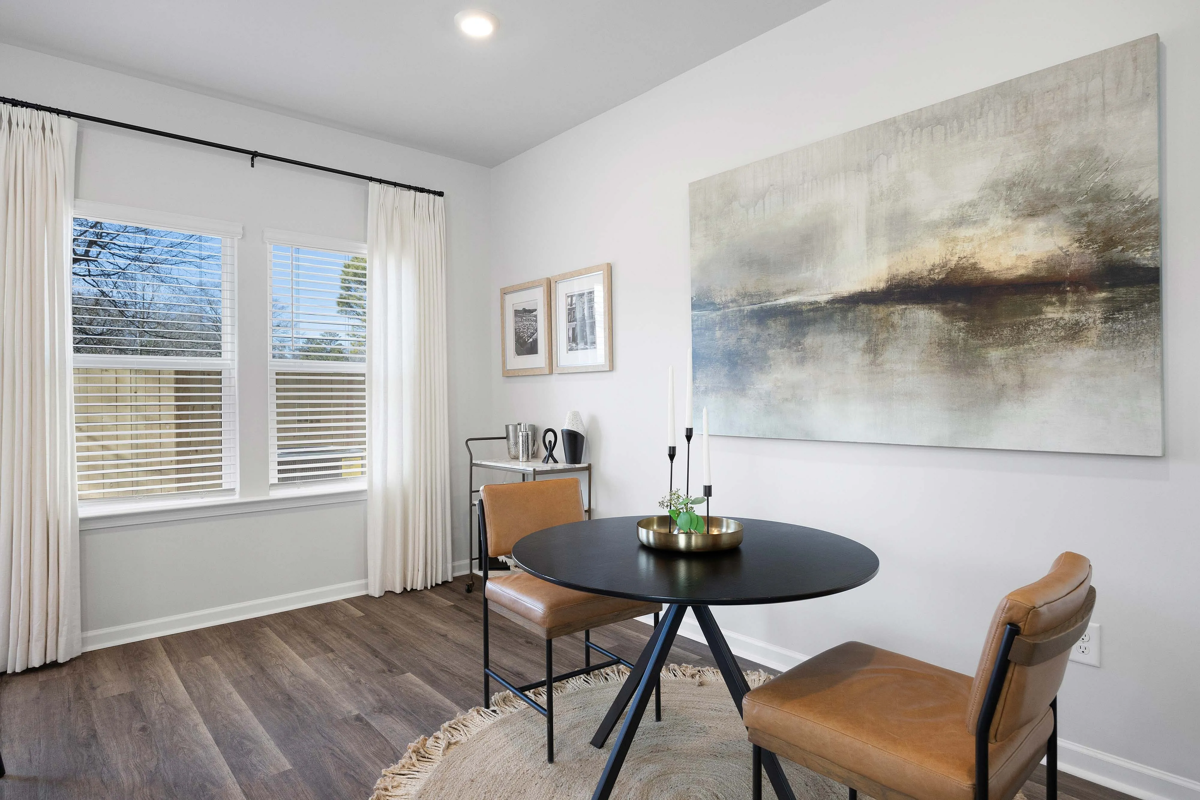 dining area with windows