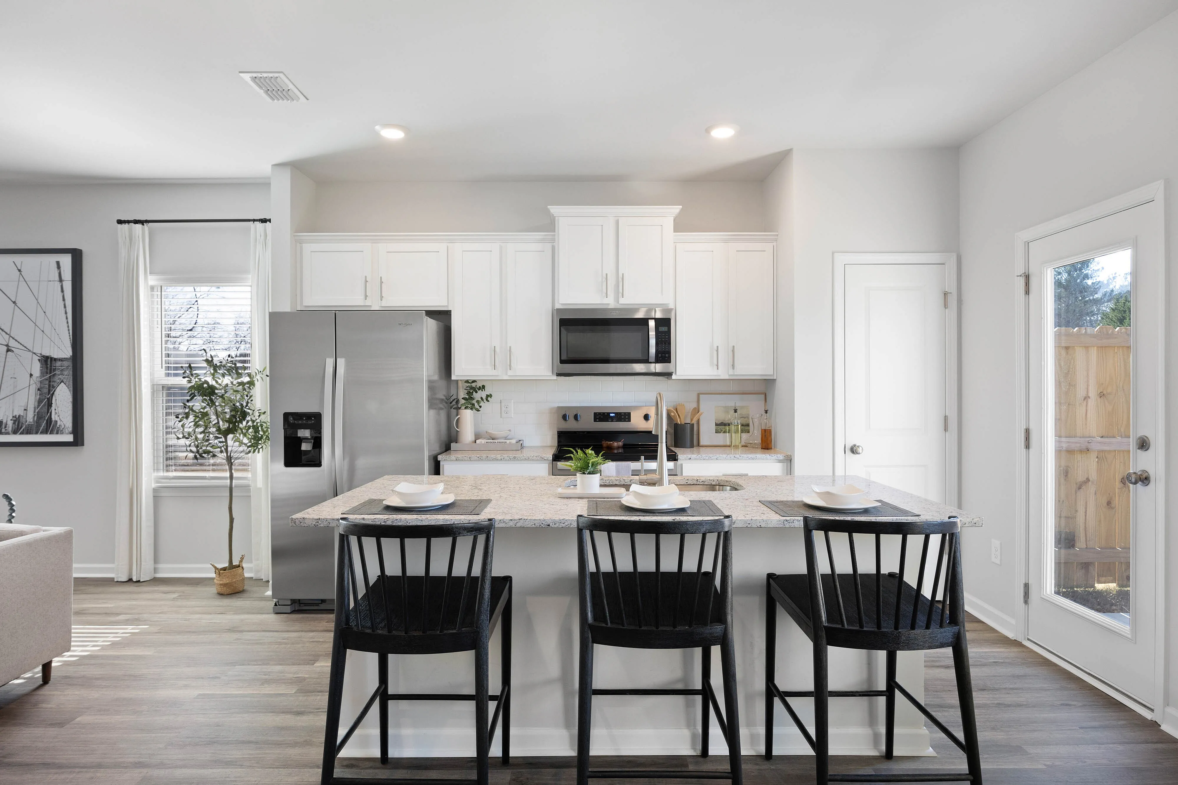 kitchen with island and stainless steel appliances