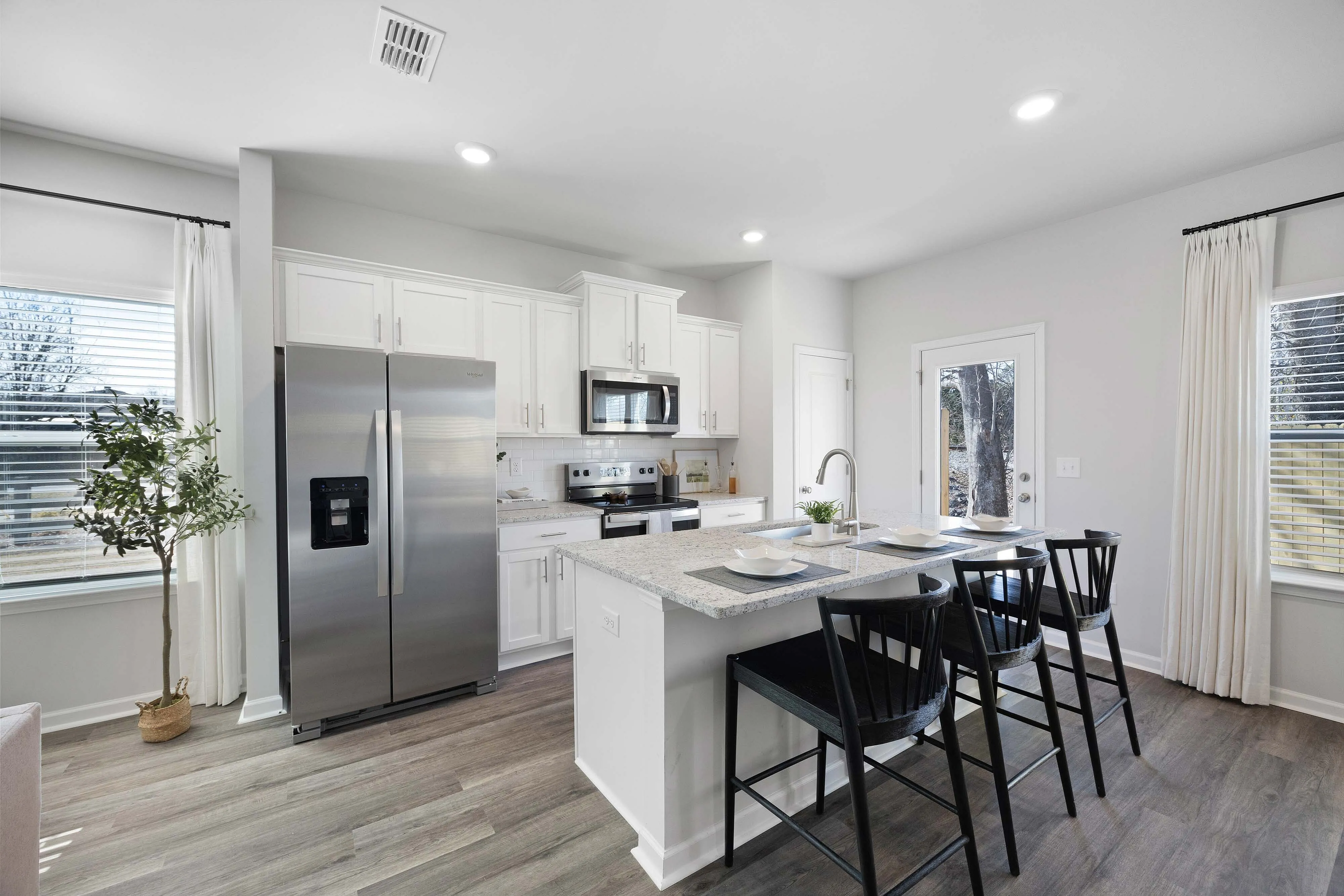 kitchen with island and stainless steel appliances