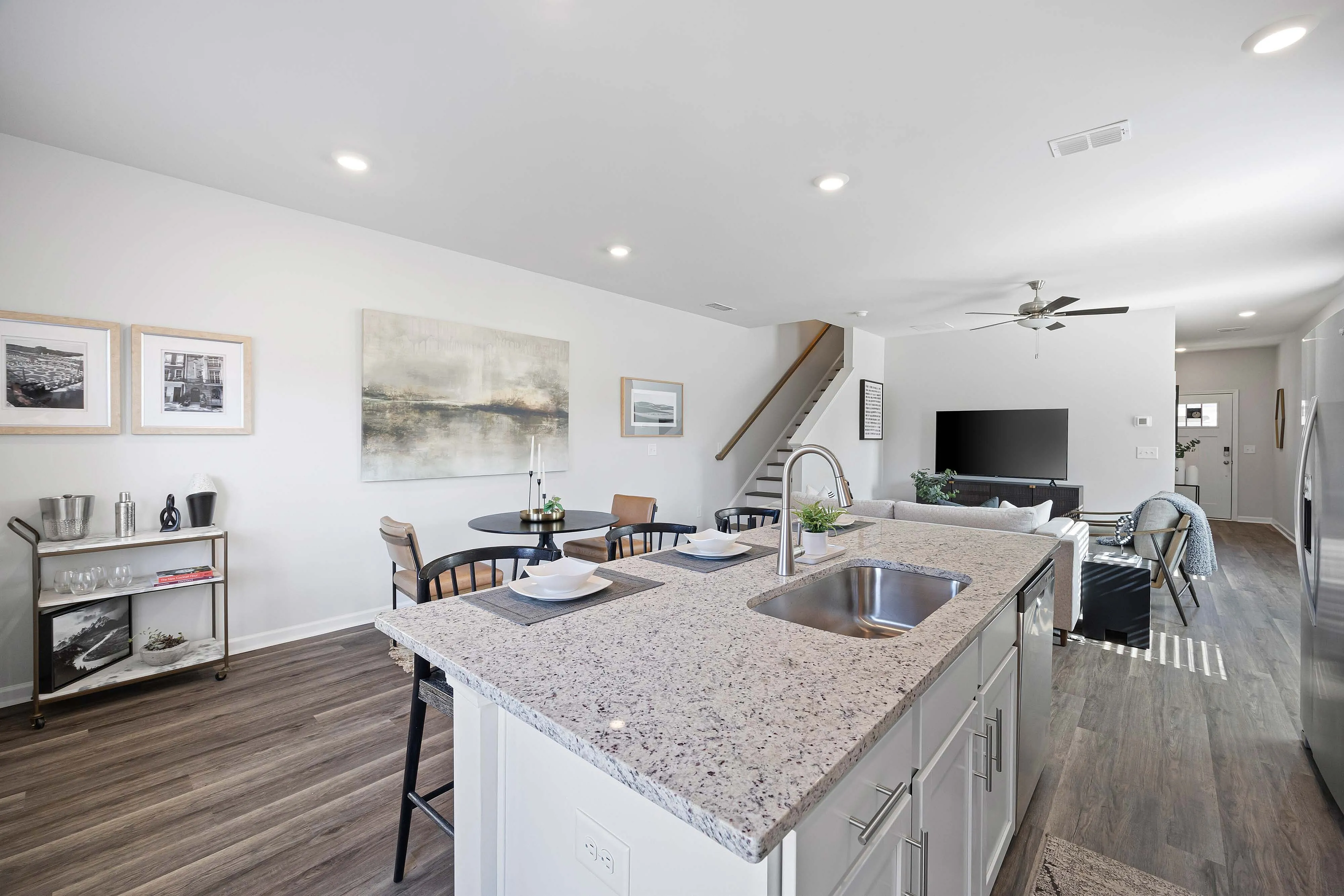 kitchen with prep island