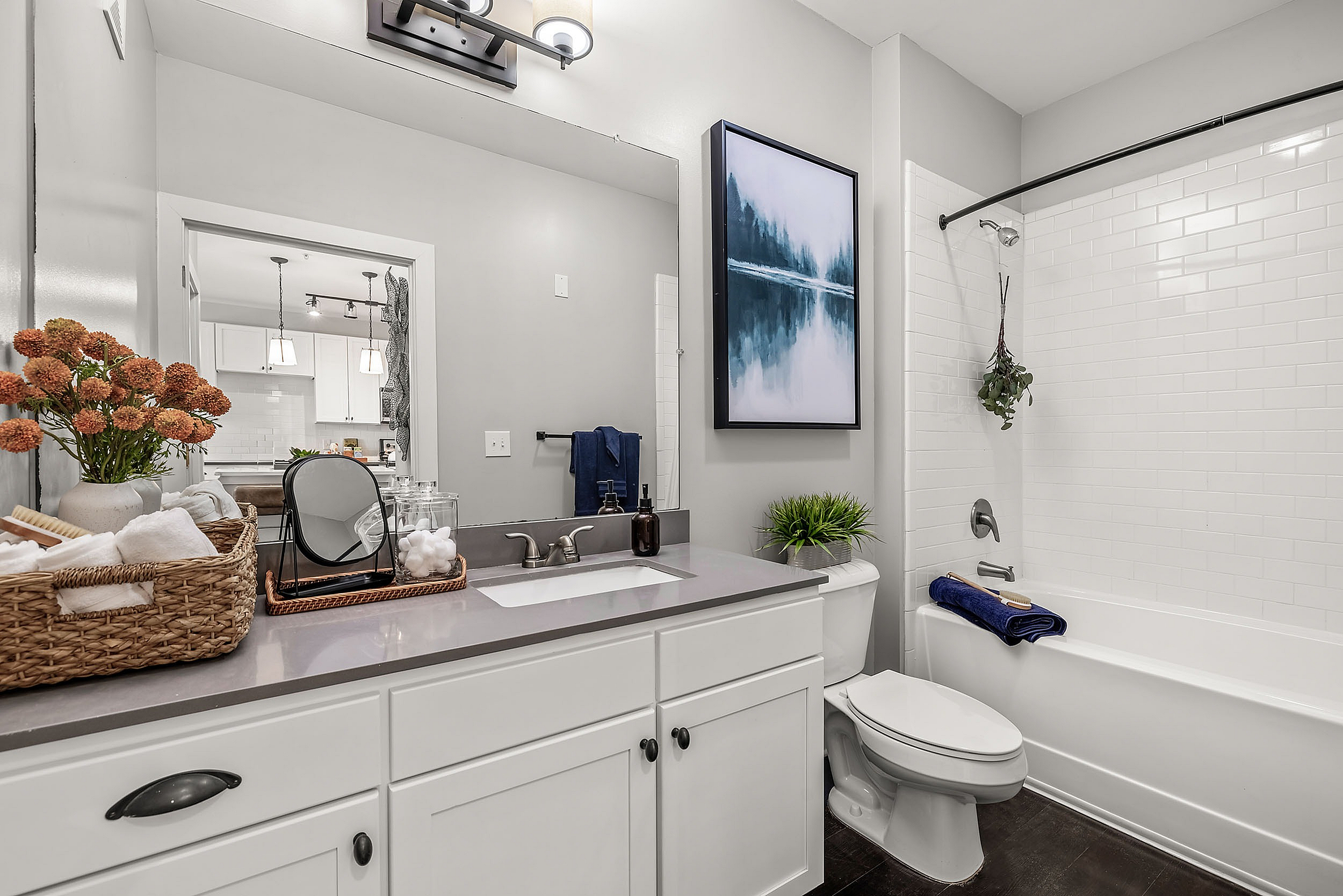 Bathroom with lounging tub