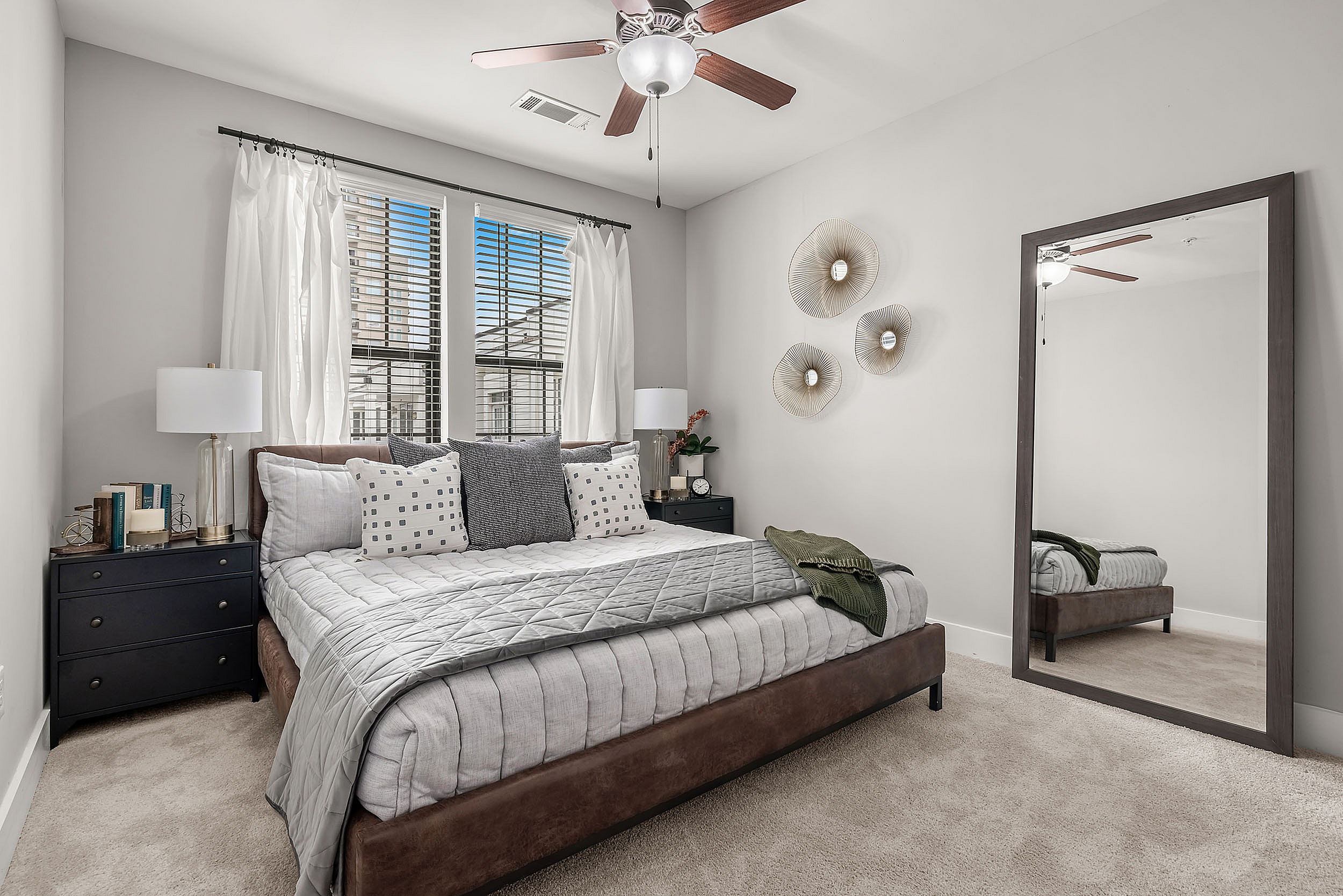 Primary bedroom with large bed