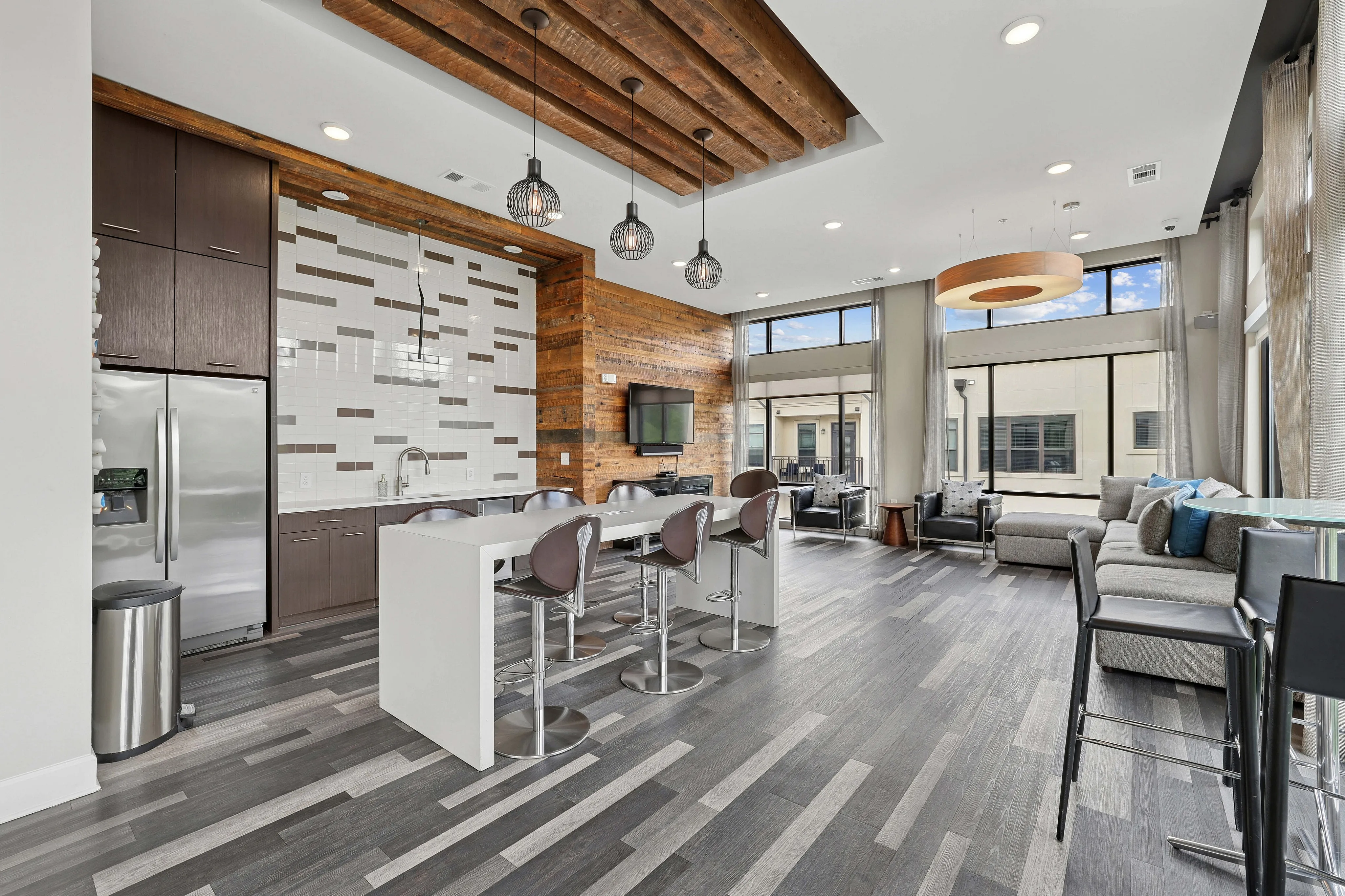 Clubroom and kitchen area