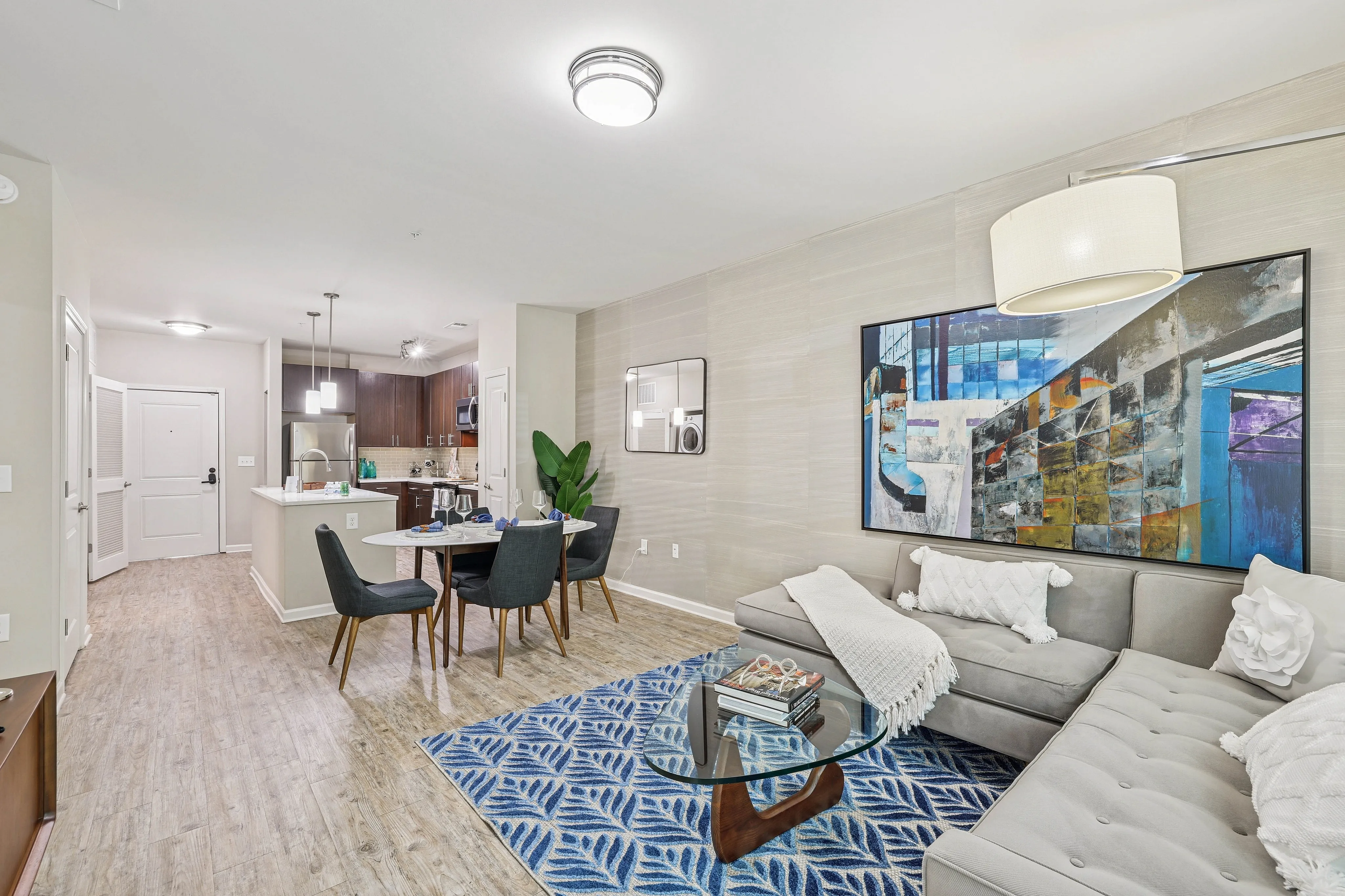 Living room and kitchen