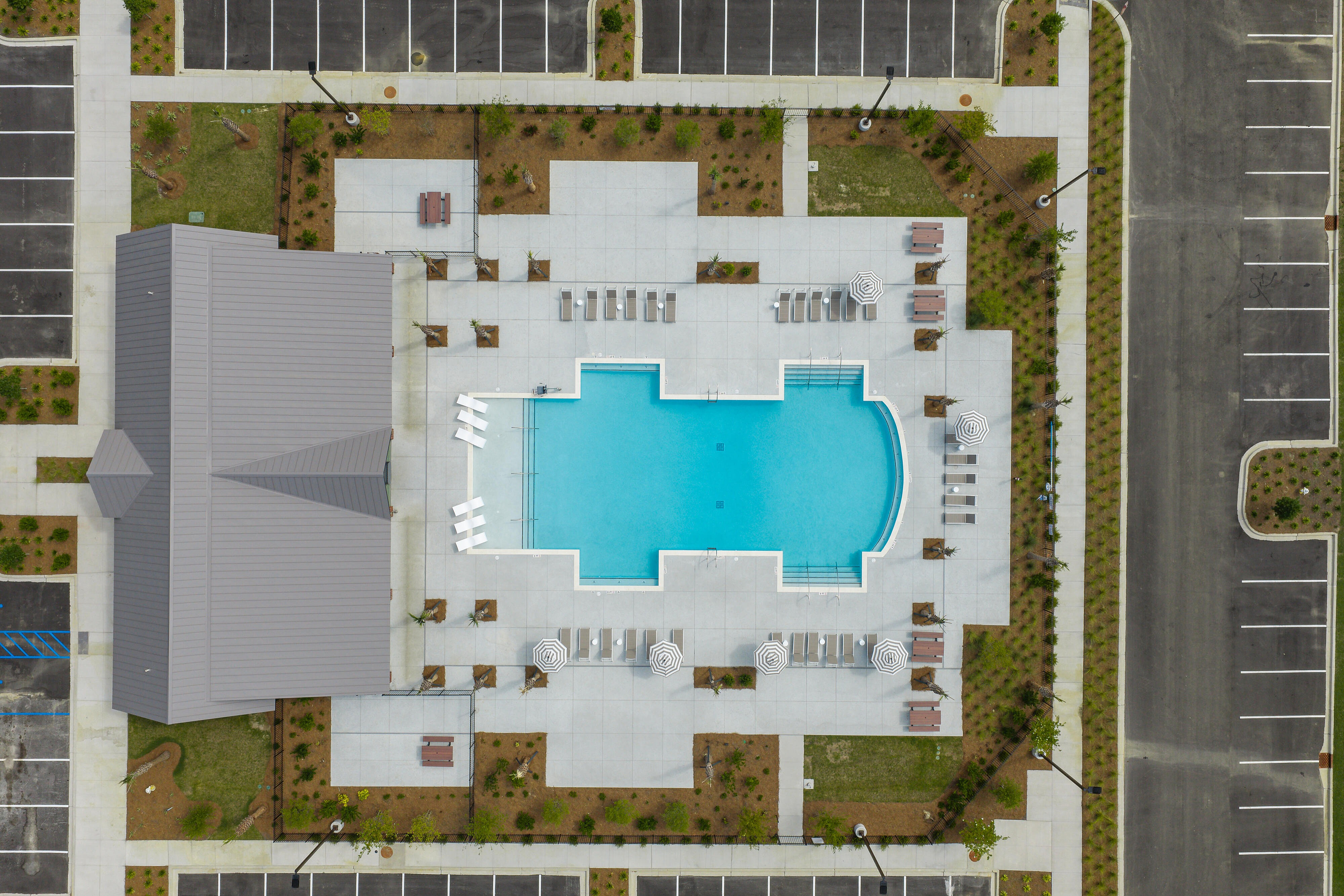 aerial of pool