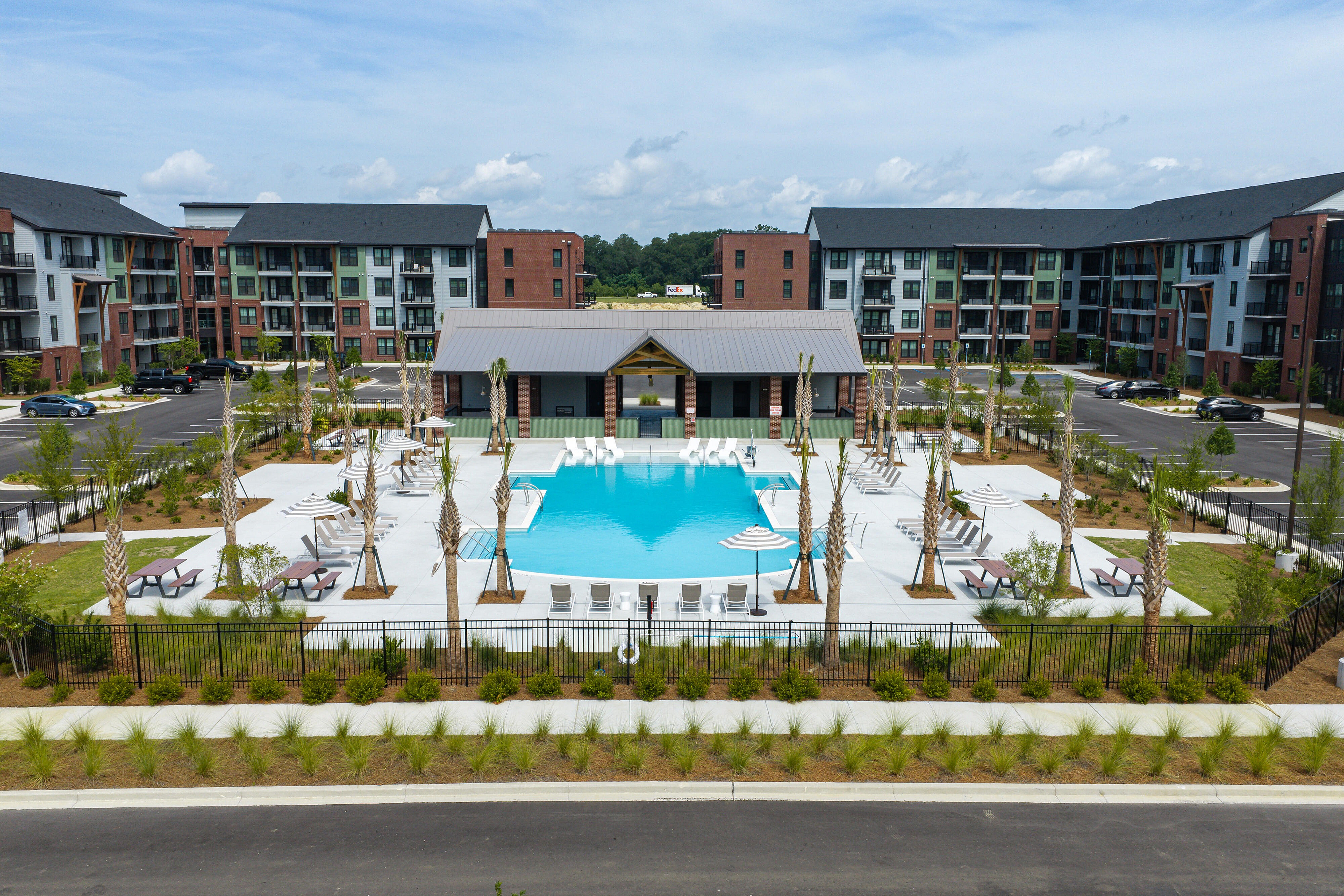 aerial of pool