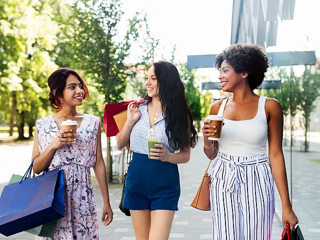 group of friends shopping