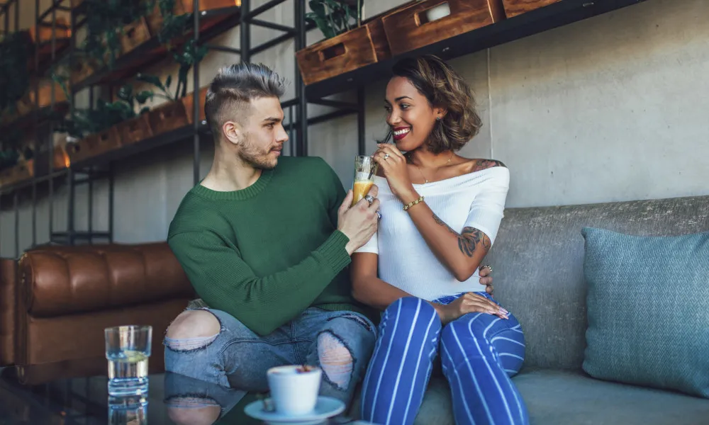 woman and man at coffee shop