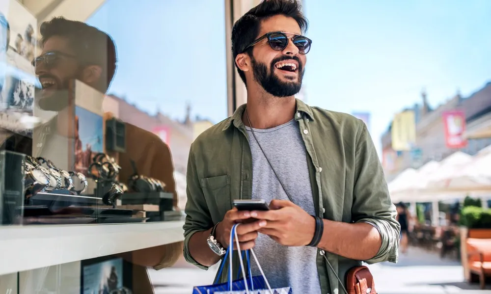 man shopping