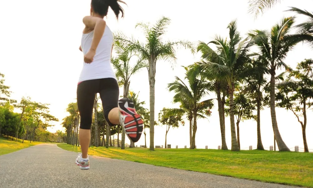 woman running outdoors