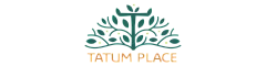 Tatum Place logo with stylized tree design and text below.