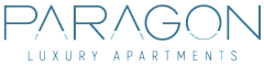 Paragon Luxury Apartments logo with elegant blue typography