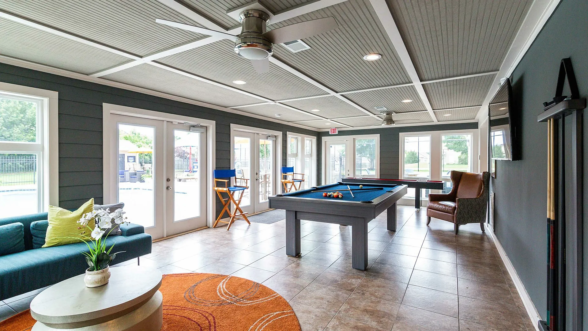 Clubhouse with pool table
