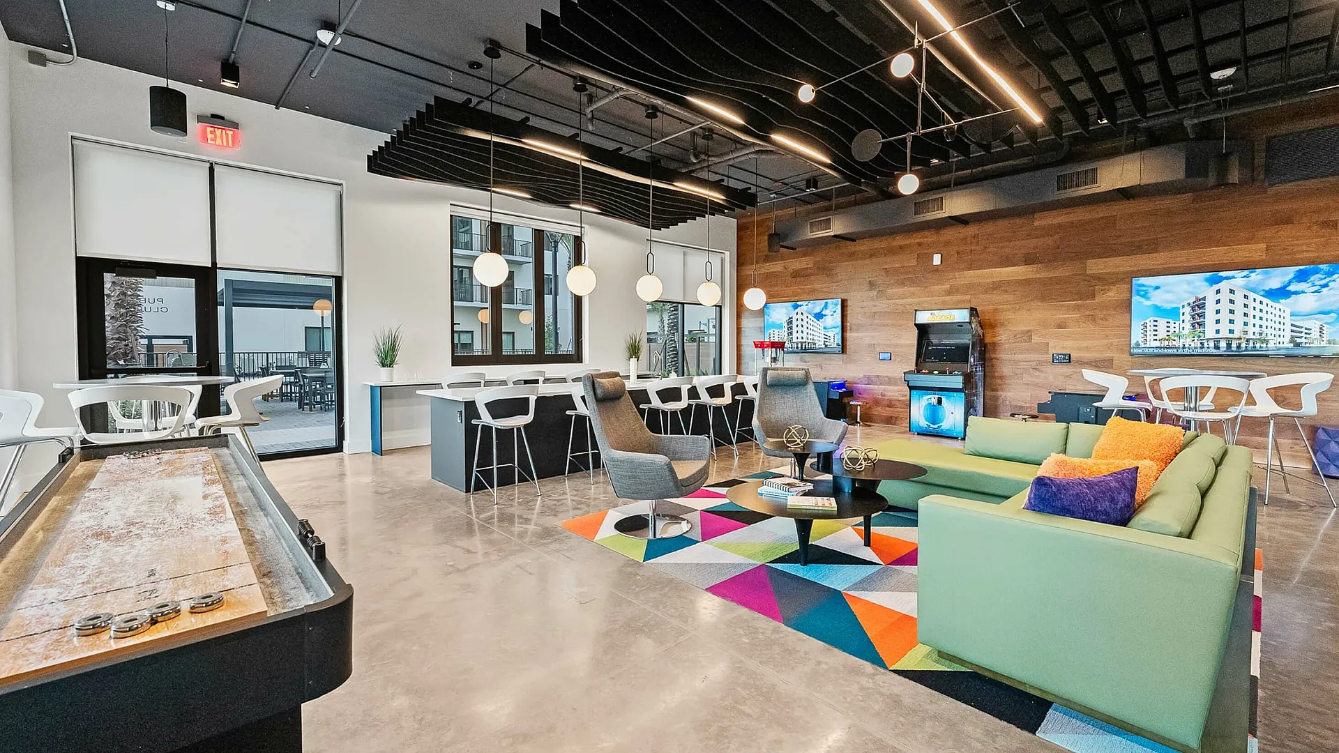 resident clubroom with game tables