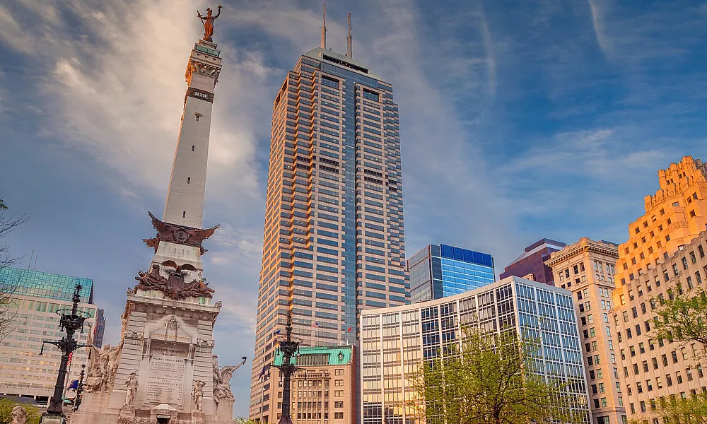 Indianapolis at sunset