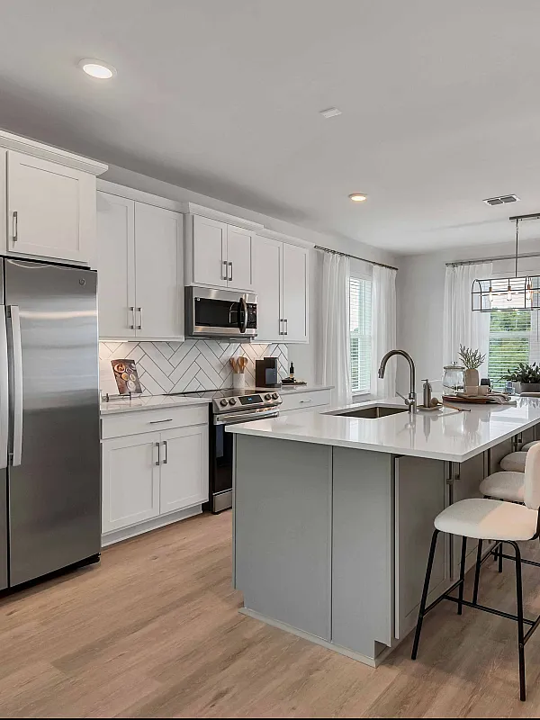 large kitchen island at Aria Townhomes