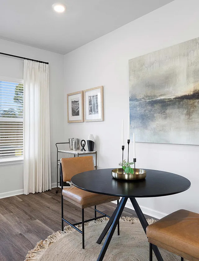 dining area with windows