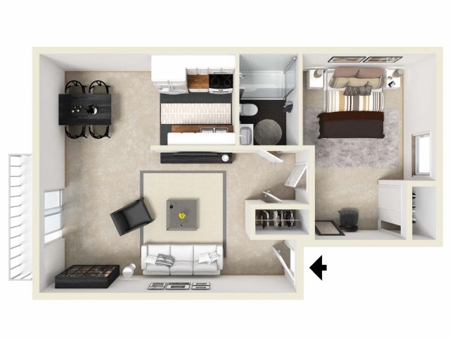 Nittany Garden Apartments - One Bedroom Furnished