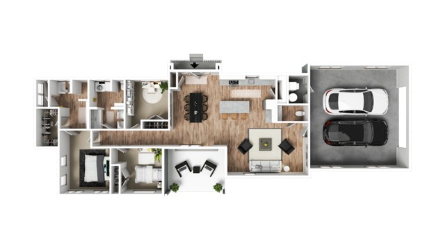 3x2.5 Single Family | 3DF Floor Plan