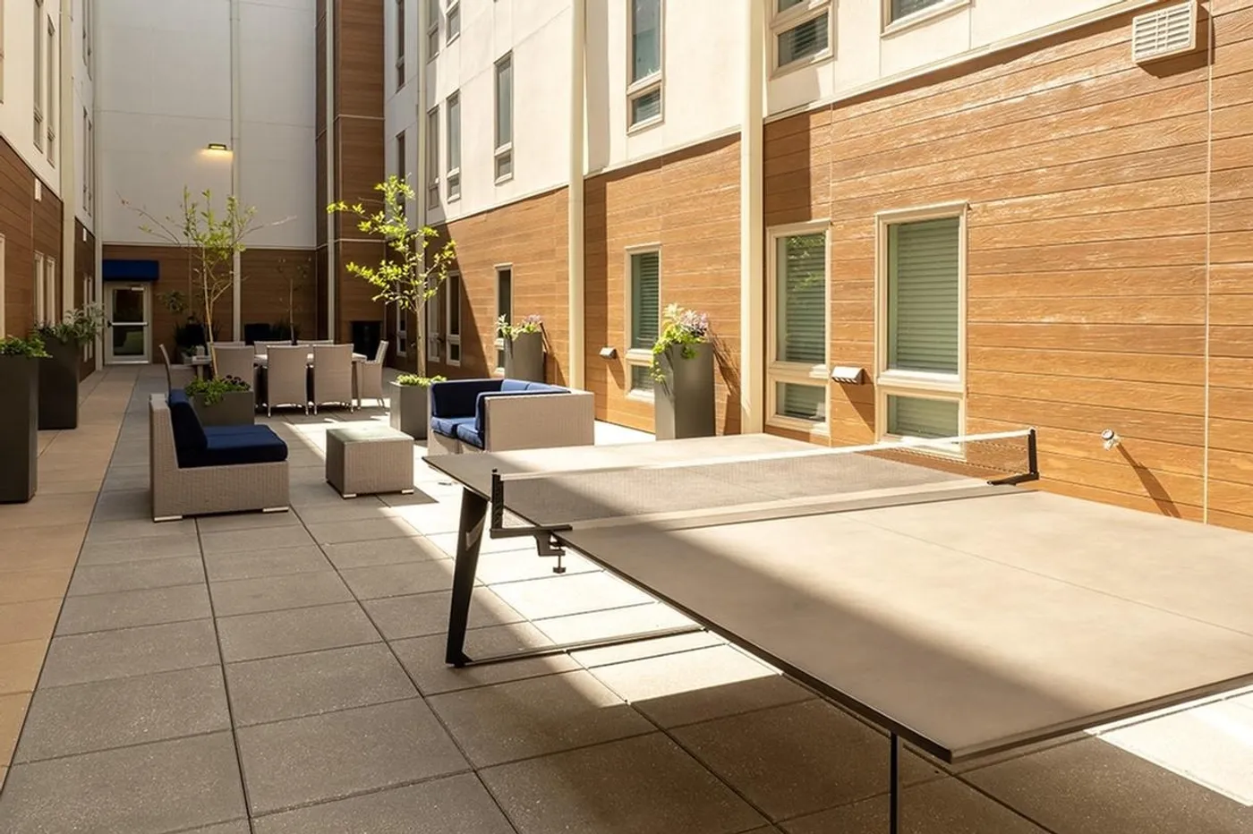 Courtyard with lounge areas