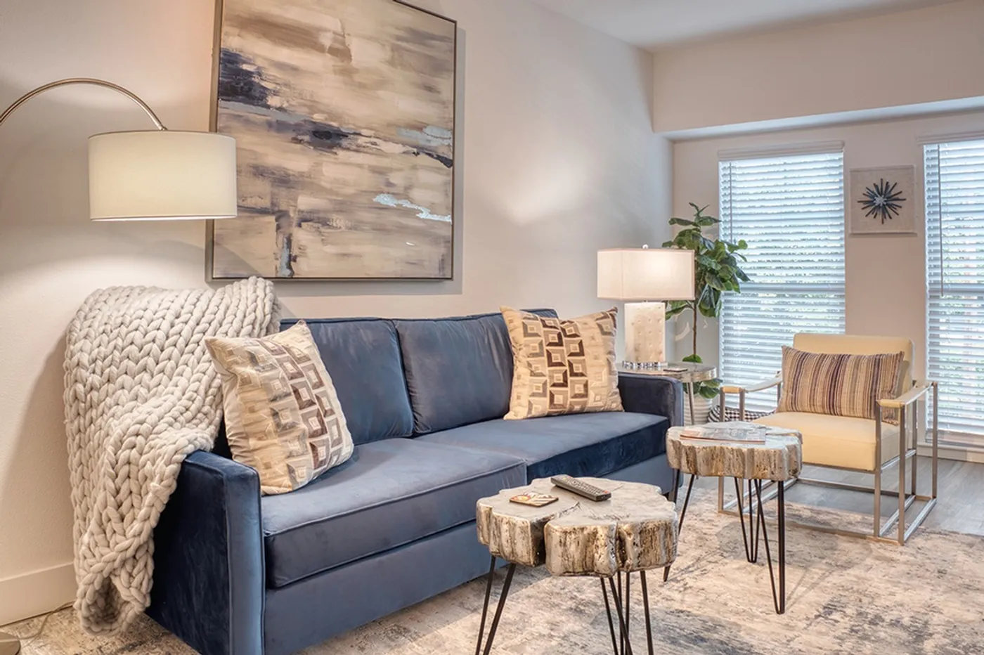 Model apartment living area