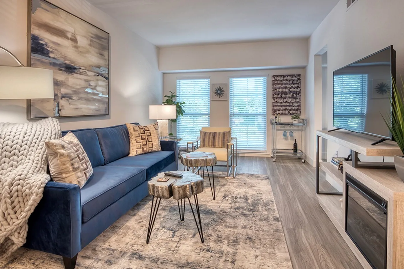 Model apartment living area