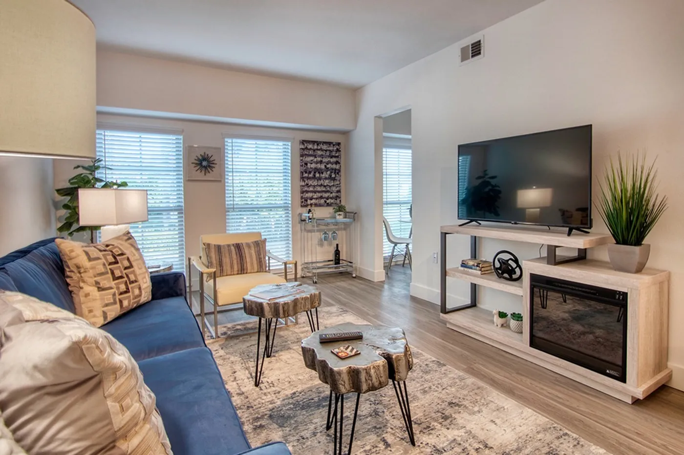 Model apartment living area