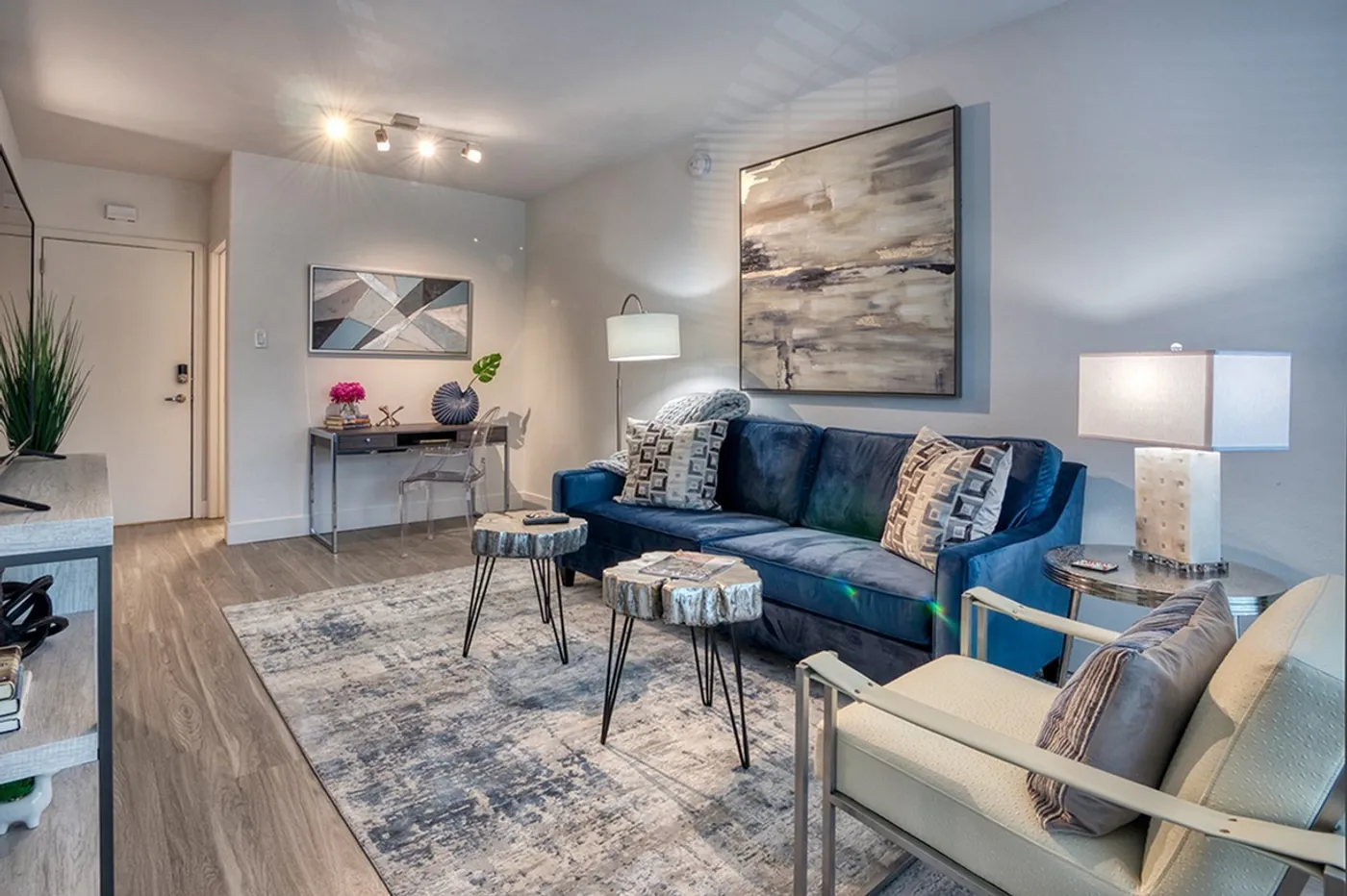 Model apartment living area