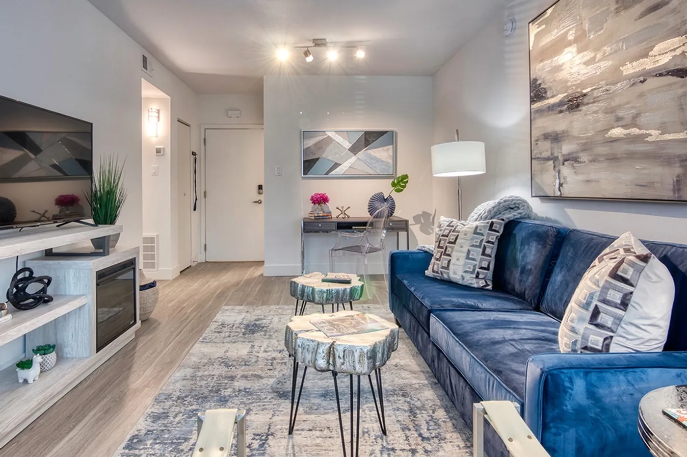 Model apartment living area