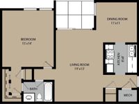Birch One Bedroom Floorplan