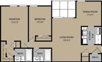 Cottonwood Two Bedroom Floorplan