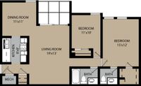 Catalpa Two Bedroom Floorplan