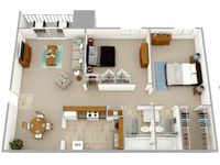 2 BR 2 BA - The Edward - 937 sq. ft.