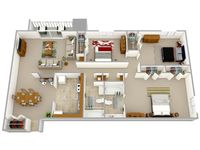 3 BR 2 BA - The Hastings - 1,198 sq. ft.