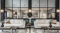 The Nese clubhouse includes a cozy lounge for residents to relax, read, play games, or gather with friends and neighbors.
