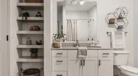 Bathrooms offer sophisticated design, ample lighting, and plenty of storage to keep your space beautiful.