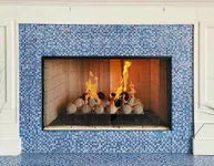 Residents enjoy cozying up to the gas fireplace in the clubhouse.