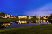 Many apartments feature a pond view.