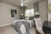 Relax in a beautifully bedroom at Legacy Landing, complete with plenty of extra space to make it your own.