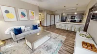 The Hub floor plan is a 2-bedroom, open-concept layout.