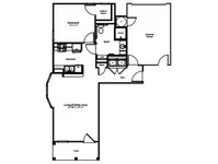 The Celebrity 2: 752 sq. ft. ADA-accessible layout with attached garage, bay window, open patio or balcony, and wide open spaces built for ease and comfort.